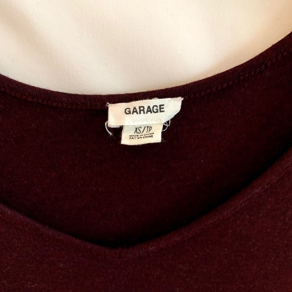 Garage v-neck long sleeve maroon dress - Picture 3 of 3